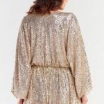 Robe De Cocktail Paillettee Doree Courte 2