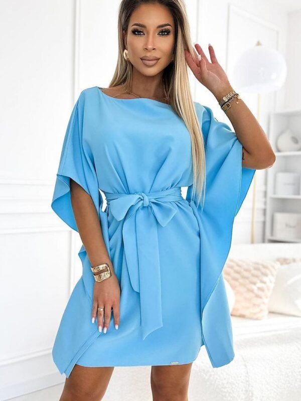 Robe De Cocktail Papillon Courte Bleu S M