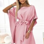 Robe De Cocktail Papillon Courte Rose Poudre S M