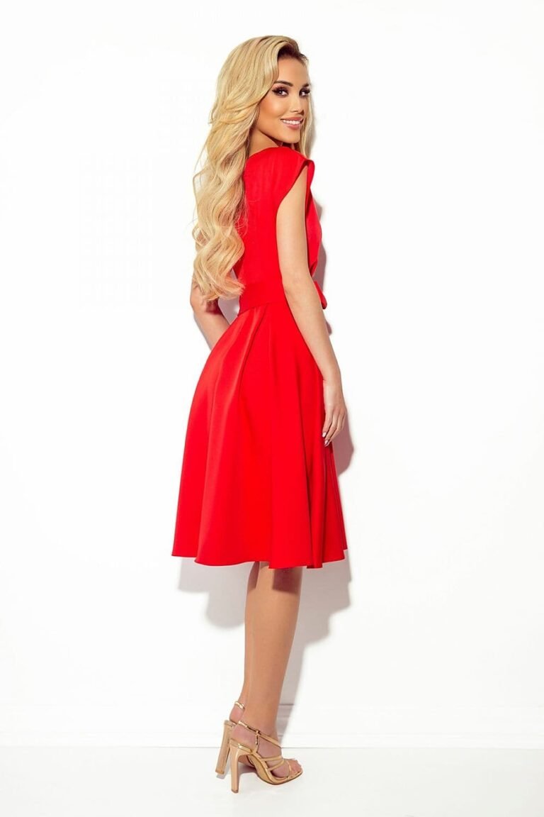 Robe De Cocktail Rouge Courte Evasee 2