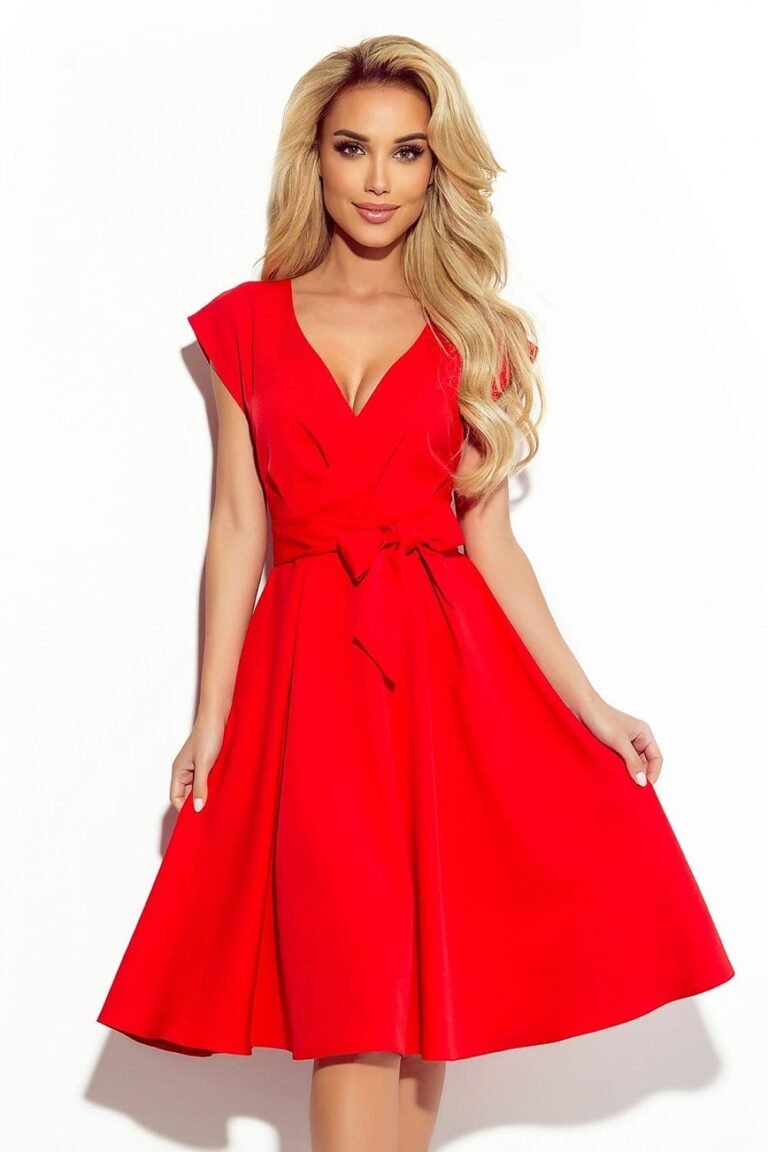 Robe De Cocktail Rouge Courte Evasee
