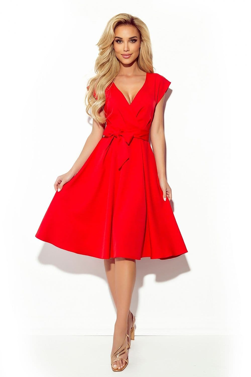 Robe De Cocktail Rouge Courte Evasee Rouge S