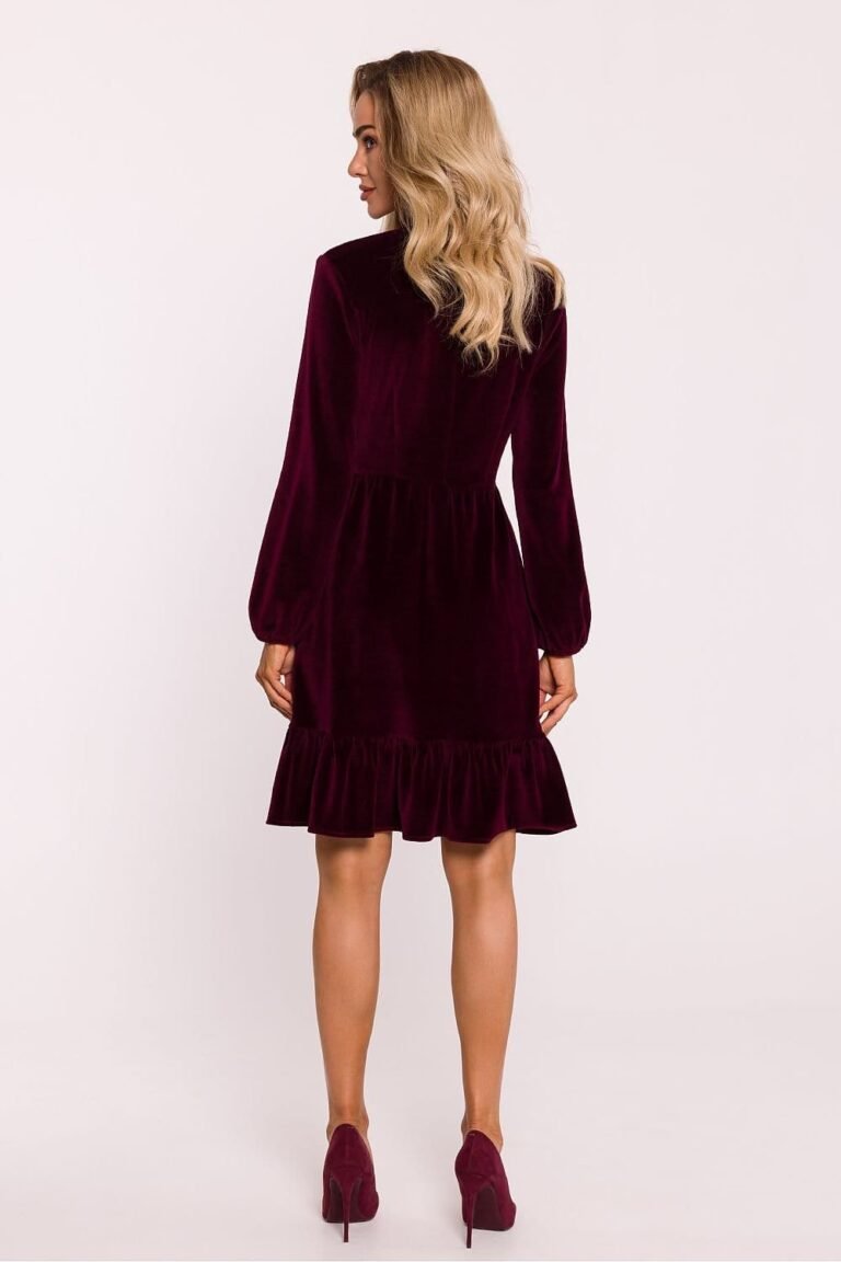 Robe De Cocktail Veloutee A Manches Longues 2