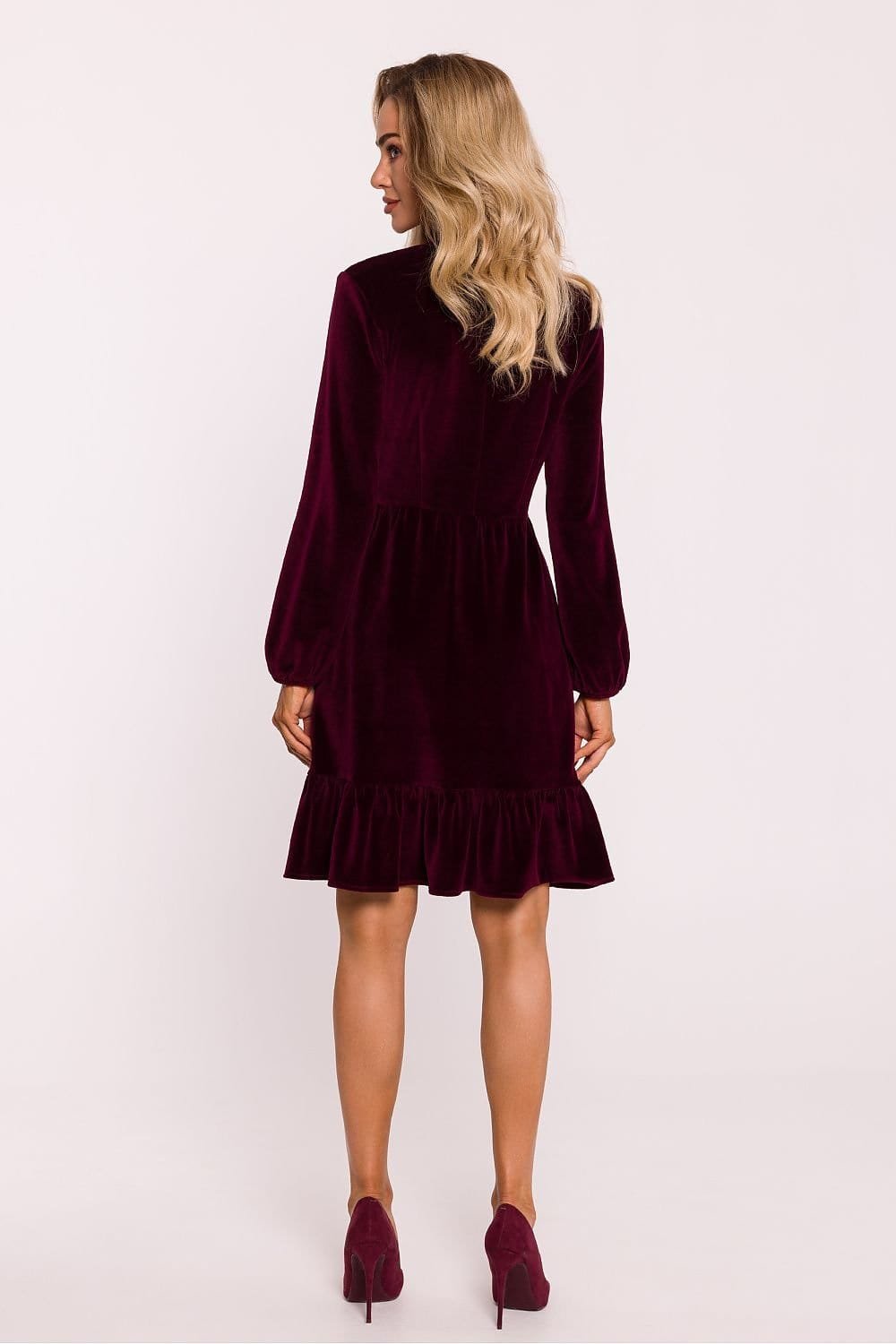 Robe De Cocktail Veloutee A Manches Longues 2