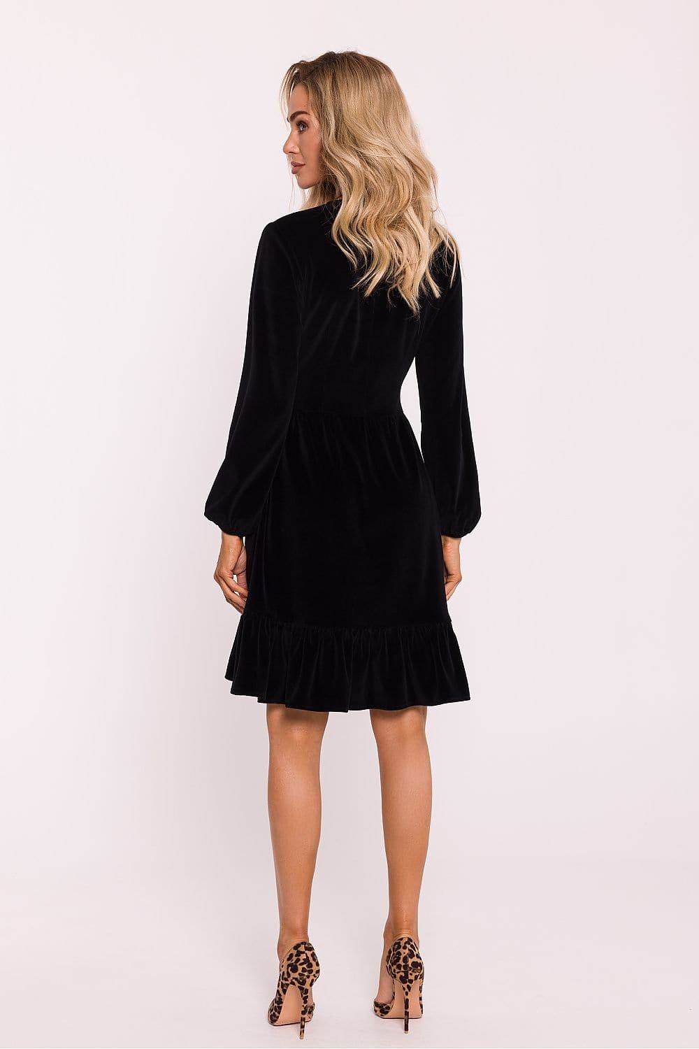 Robe De Cocktail Veloutee A Manches Longues 6