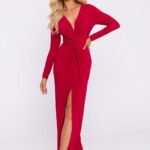 Robe De Gala Chic Longue Fendue Rouge S