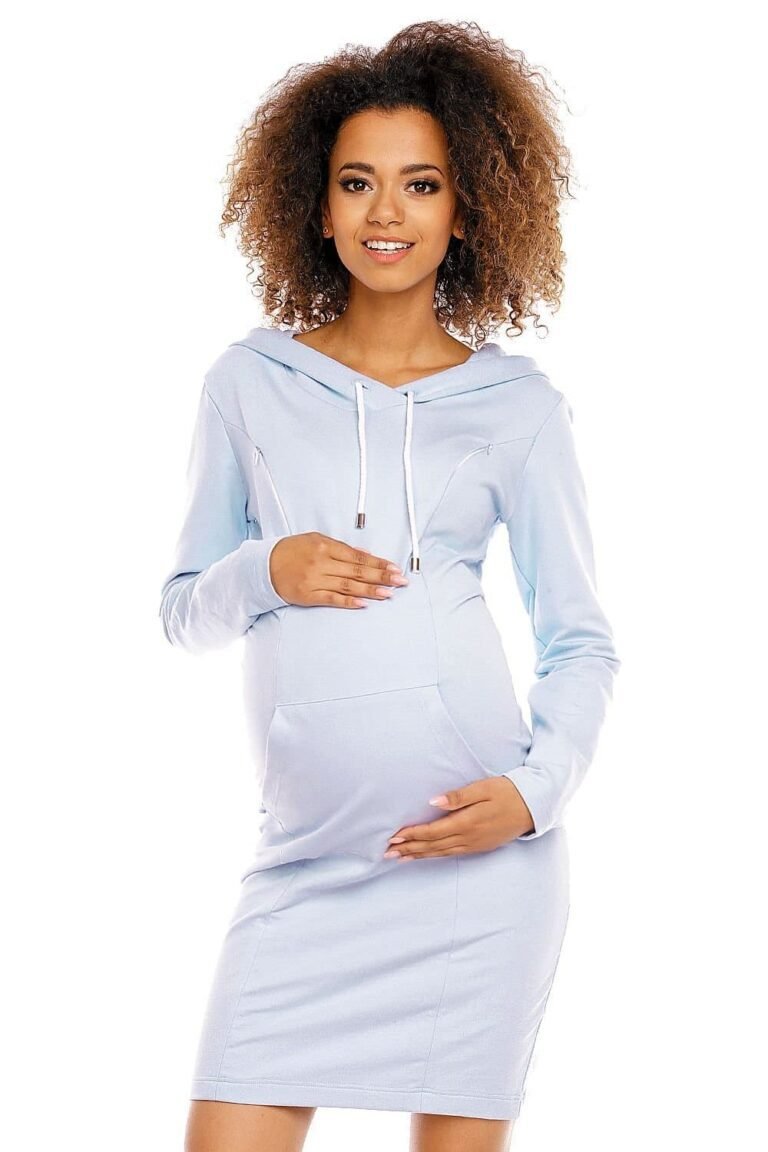 Robe De Grossesse Bleue Manche Longue S