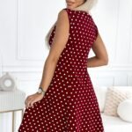 Robe De Jour Rouge A Pois Blancs 2
