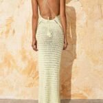 Robe De Plage Jaune Longue Dos Nu