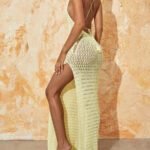 Robe De Plage Jaune Longue Dos Nu 2