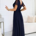 Robe De Soiree Bleue Longue En Tulle