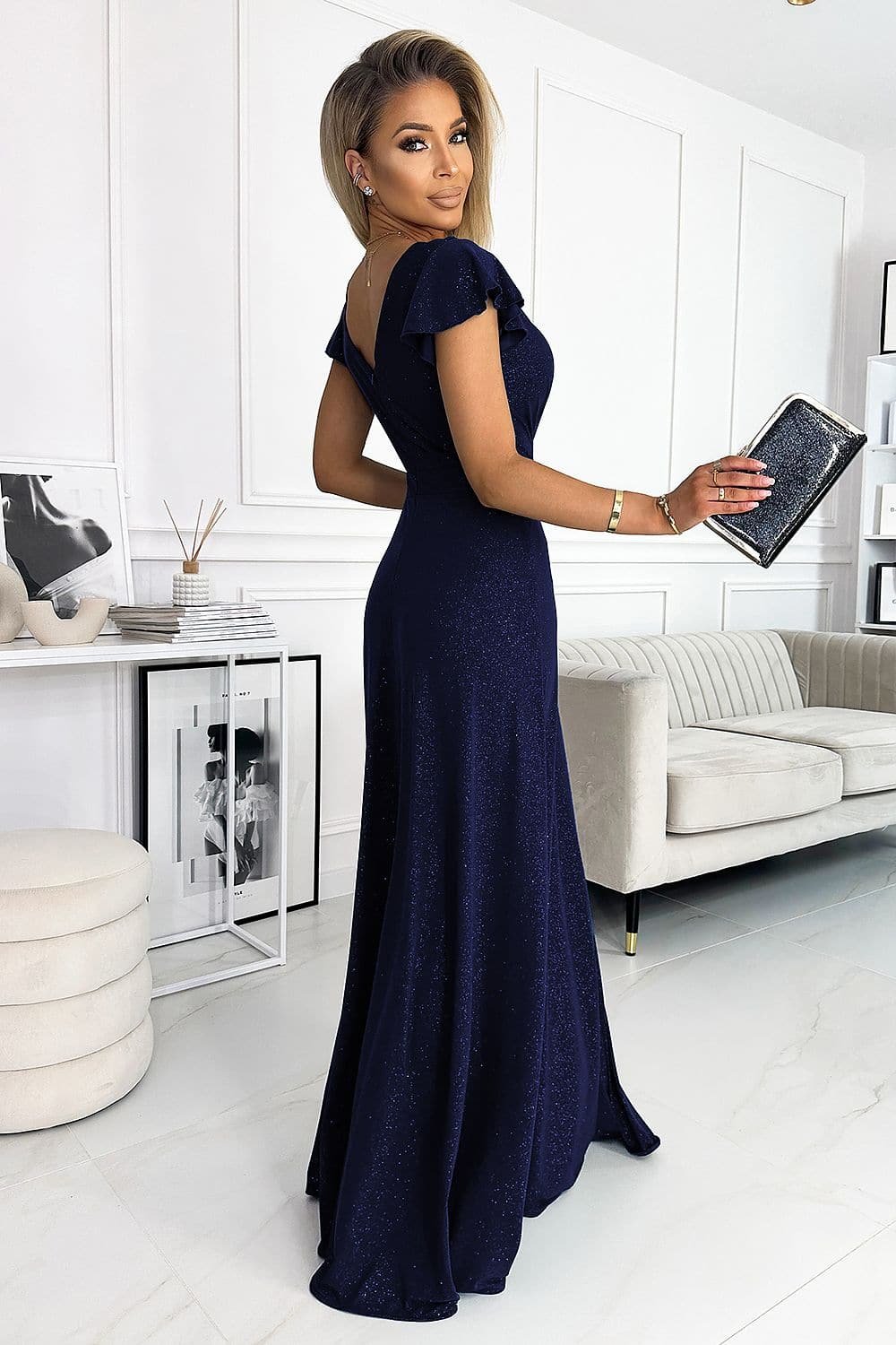 Robe De Soiree Bleue Sequin Longue