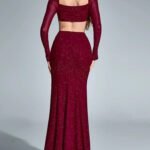 Robe De Soiree Bordeaux Fendue 2