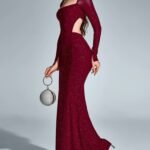 Robe De Soiree Bordeaux Fendue 3