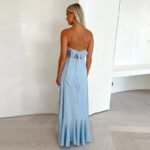 Robe De Soiree Bustier Fendue Fluide 2