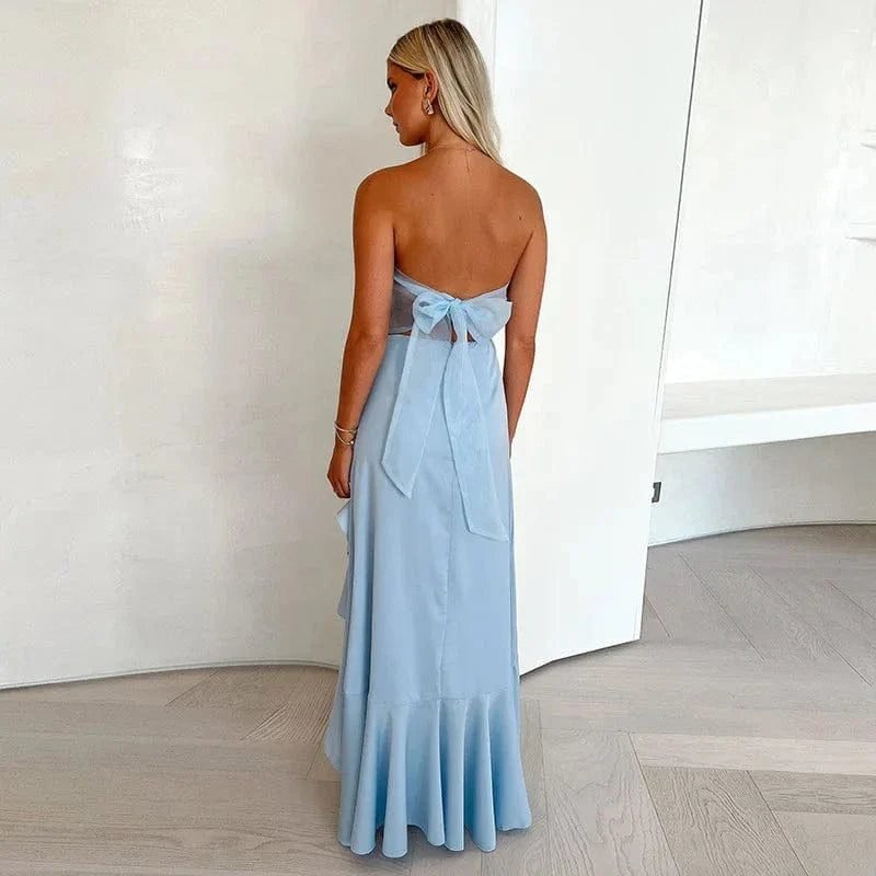 Robe De Soiree Bustier Fendue Fluide 2