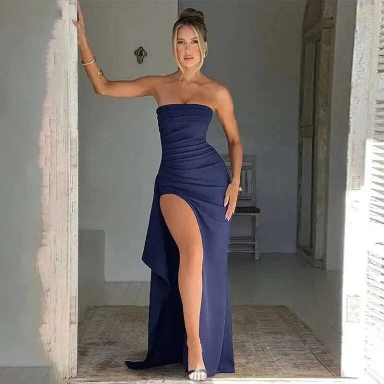 Robe De Soiree Bustier Fendue Longue 4
