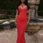Robe De Soiree Bustier Sirene Longue Rouge S