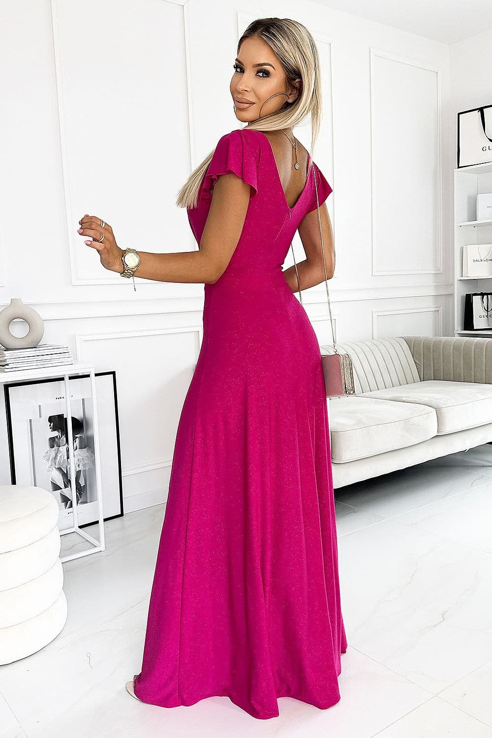 Robe De Soiree Chic Fuchsia Longue Fendue
