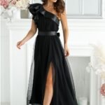 Robe De Soiree Chic Longue En Tulle Noir 34