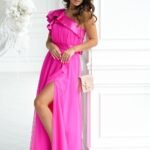 Robe De Soiree Chic Longue En Tulle Rose 34