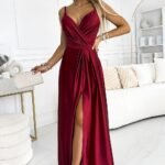 Robe De Soiree Chic Longue Fendue Rouge S