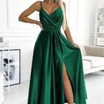Robe De Soiree Chic Longue Fendue Vert S