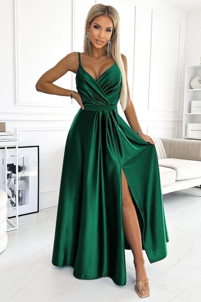 Robe De Soiree Chic Longue Fendue Vert S