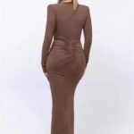 Robe De Soiree Chic Manche Longue Fendue 11