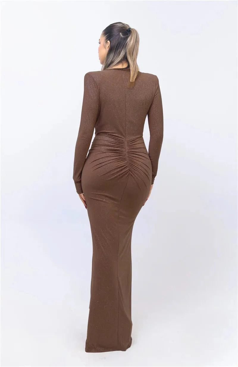 Robe De Soiree Chic Manche Longue Fendue 11
