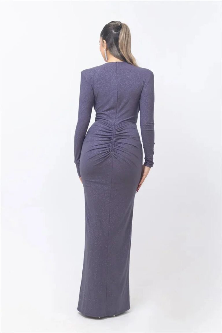 Robe De Soiree Chic Manche Longue Fendue 5