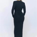 Robe De Soiree Chic Manche Longue Fendue 8