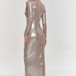 Robe De Soiree Chic Metalisee Longue Fendue 2