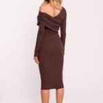 Robe De Soiree Chic Midi Moulante Manches Longues 2
