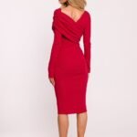 Robe De Soiree Chic Midi Moulante Manches Longues 6