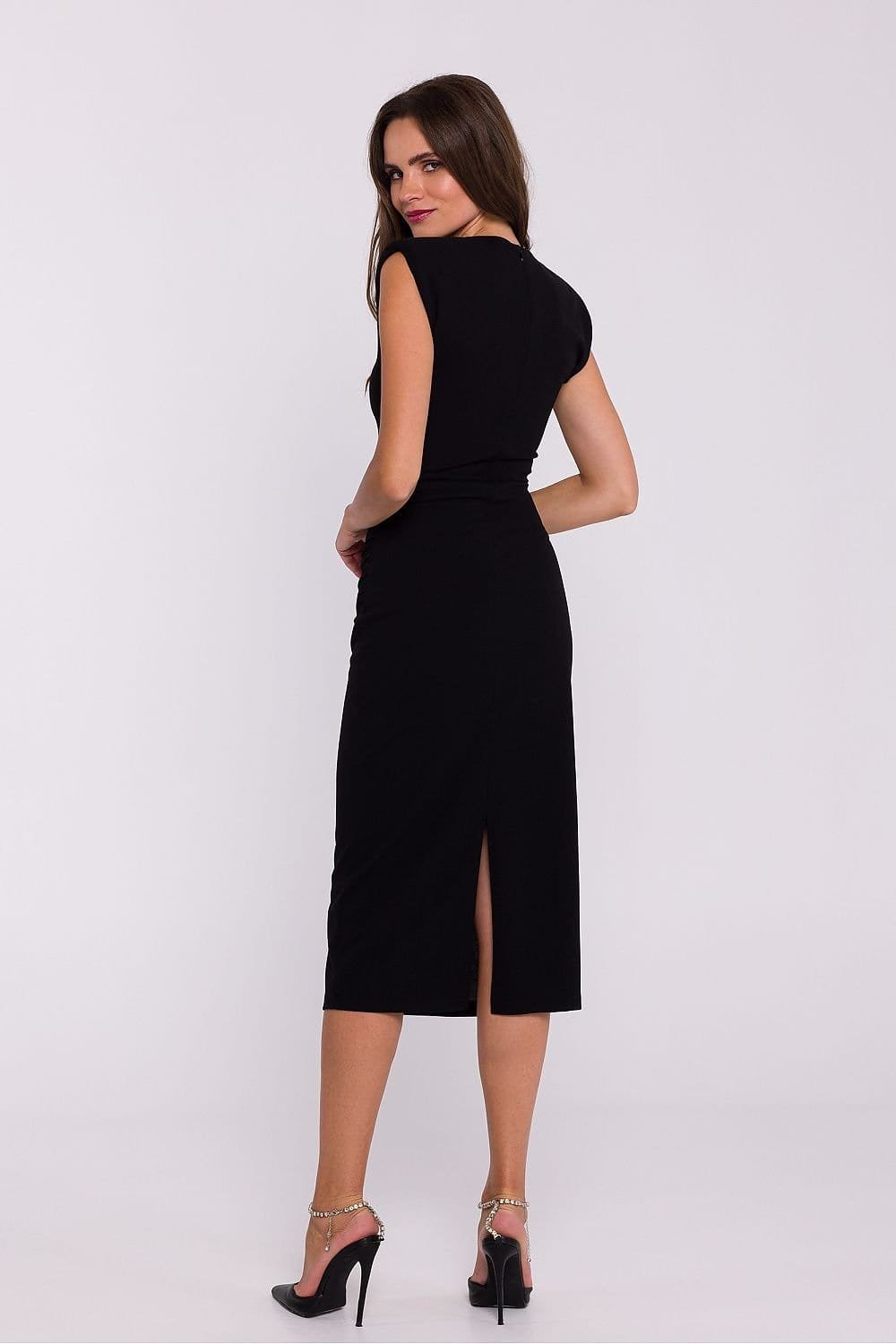 Robe De Soiree Chic Midi Moulante Sans Manches 4