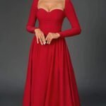Robe De Soiree Chic Midi Princesse Rouge Xs