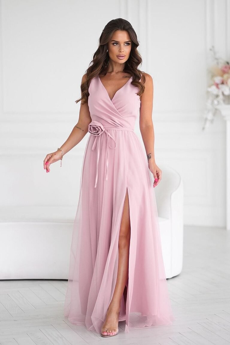 Robe De Soiree Chic Sans Manches Rose 34