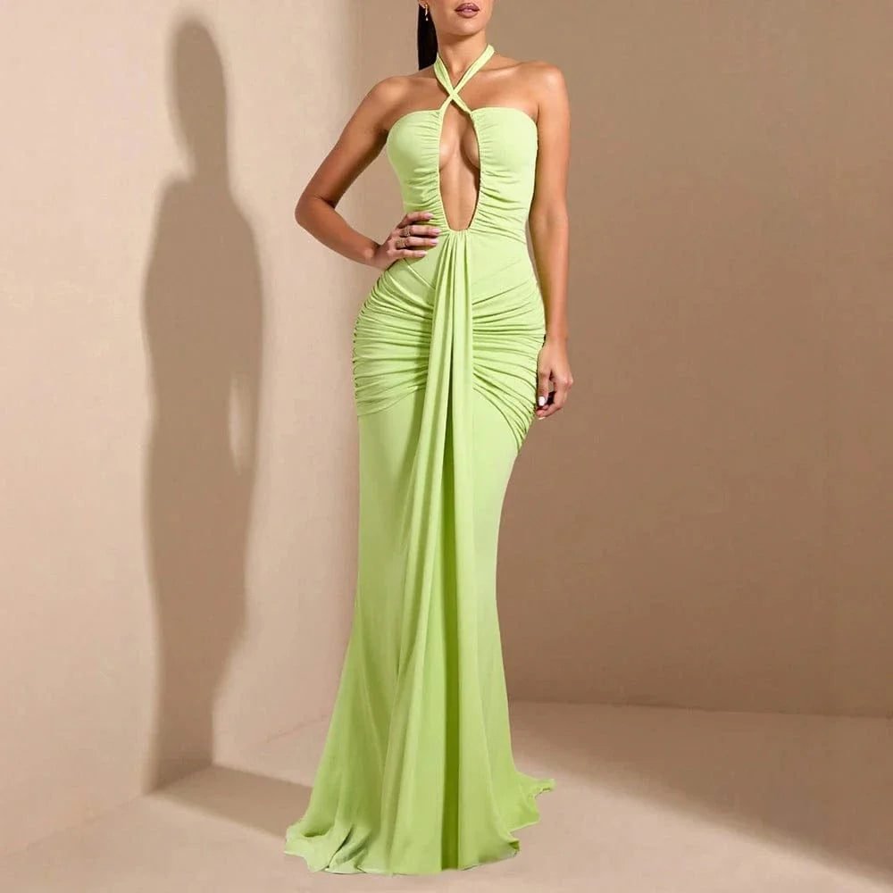 Robe De Soiree Chic Verte Moulante