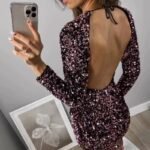 Robe De Soiree Courte A Paillettes