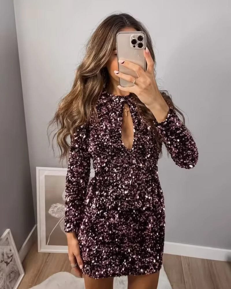 Robe De Soiree Courte A Paillettes S