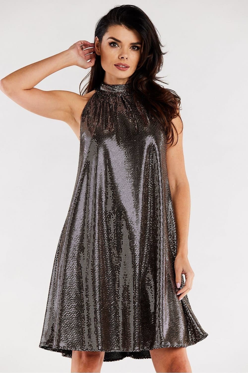 Robe De Soiree Courte Paillette Argentee 3