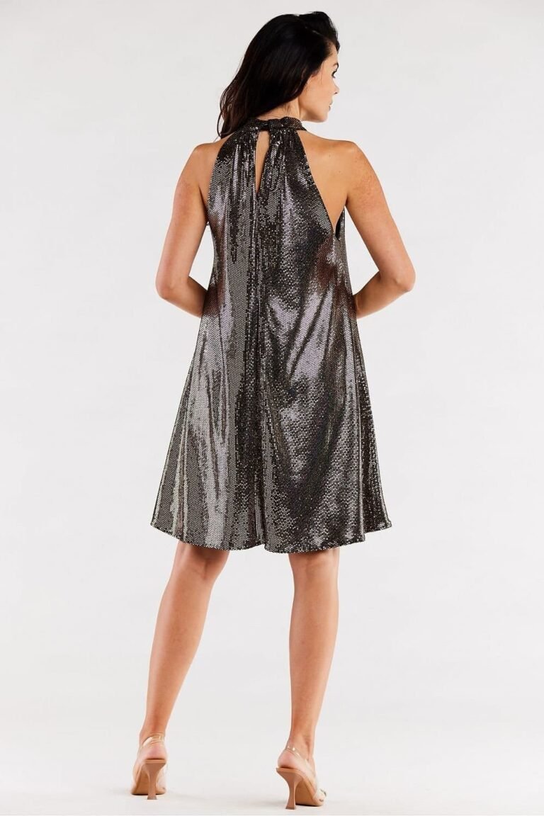 Robe De Soiree Courte Paillette Argentee