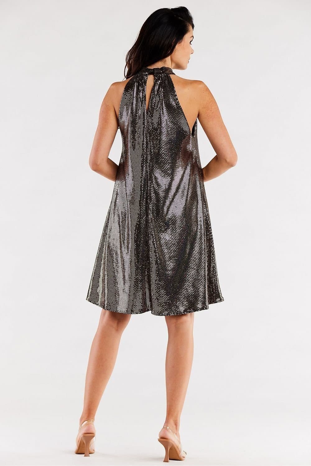 Robe De Soiree Courte Paillette Argentee