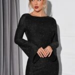 Robe De Soiree Courte Sequin Noir Xs