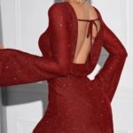 Robe De Soiree Courte Sequin Rouge Xs