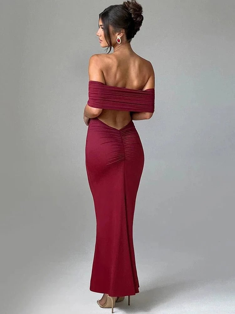 Robe De Soiree Dos Nu En V Bordeaux S