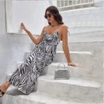 Robe De Soiree Dos Nu Longue A Motifs Noir S