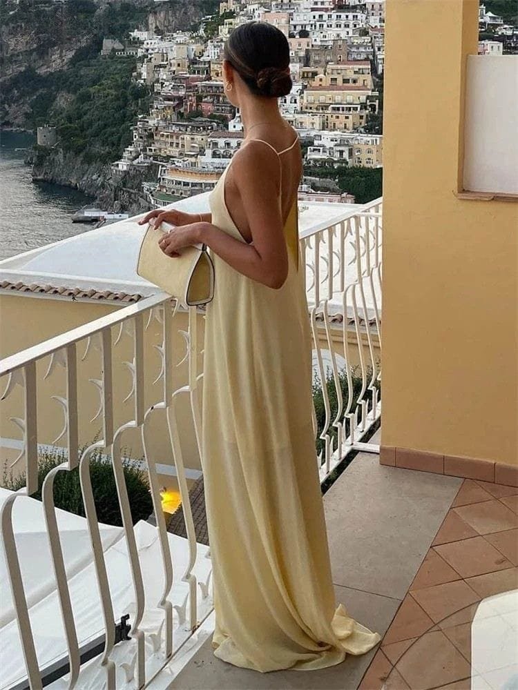 Robe De Soiree Dos Nu Longue En Satin Sexy 5