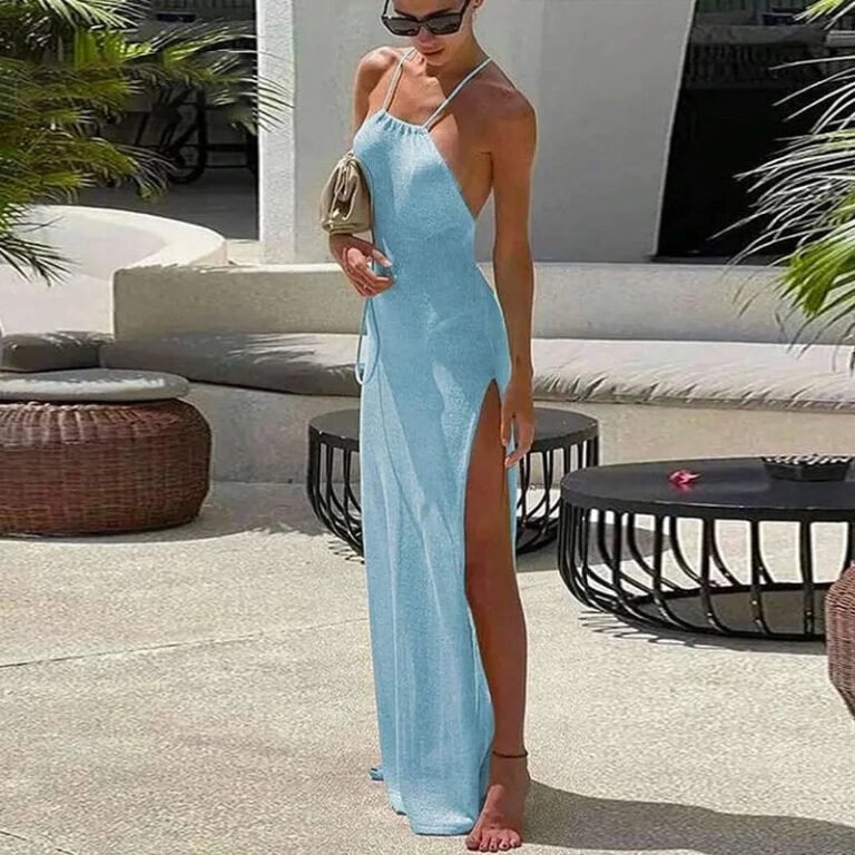 Robe De Soiree Dos Nu Sexy Ete Bleu Ciel S